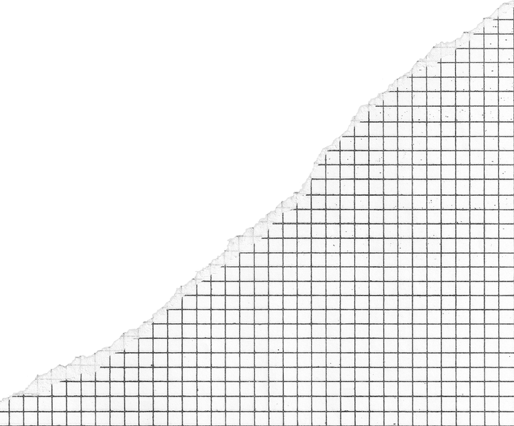 Black and White Graph Paper with One Side Ripped at an Angle